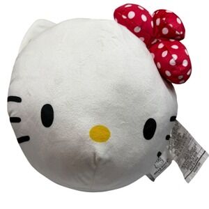 Hello Kitty Cloud Pillow Plush 11 Inch Travel Kids White Red Bow NW Collectible